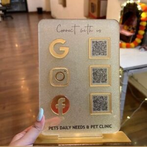 Personalized NFC & QR Standee – 3 in 1 Contactless Display