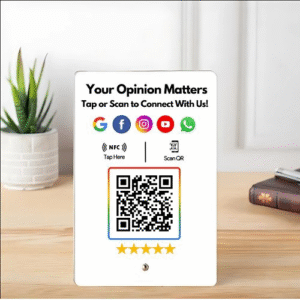 All-In-One NFC Standee - Facebook, Instagram, Youtube, WhatsApp, Website