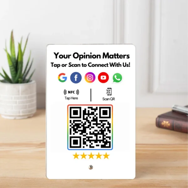 All-In-One NFC Standee - Google, Facebook, Instagram, Youtube, WhatsApp